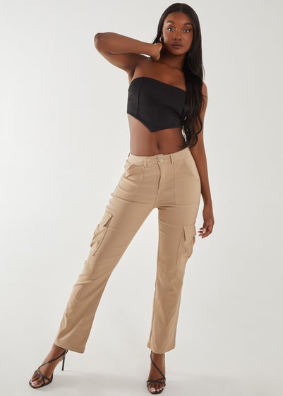 Pink Vanilla Stone Wide Leg Pocket Cargo Pants