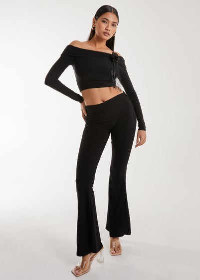 Pink Vanilla Black Double Layer Low Rise Flares - Large