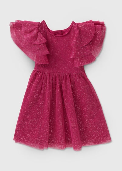 Girls Purple Glitter Dress (1-7yrs)