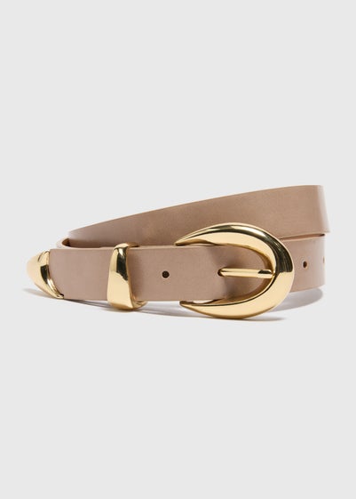 Tan Nude Buckle Belt