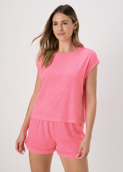 Towelling Top Pink