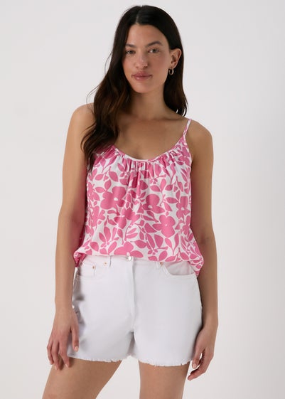 Pink Floral Print Cami Top