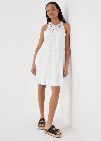 White Crotchet Mini Dress