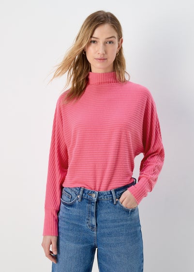 Pink Rib High Neck