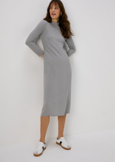 Grey High Neck Swing Dress