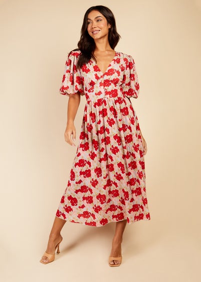 Little Mistress Floral Midi Tea Dress