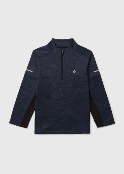 Boys Navy Sporty Half Zip Top (7-13yrs)