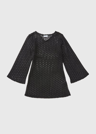 Girls Black Lace Kaftan (7-15yrs)