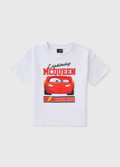 Disney Kids White Cars Oversized T-Shirt (1-7yrs)