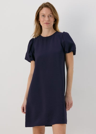 Et Vous Navy Puff Sleeve Midi Dress