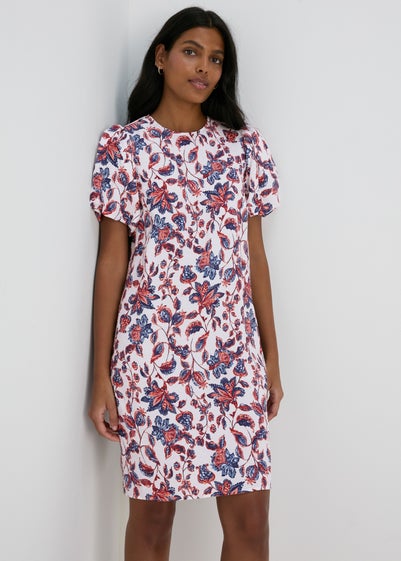 Et Vous Multicolour Floral Puff Sleeve Midi Dress