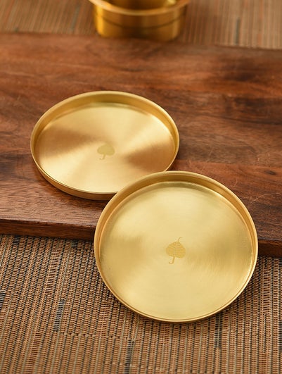 Brass Handcrafted Coasters Set