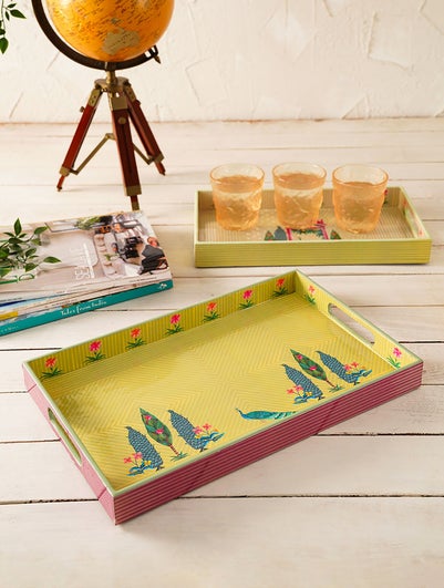 Chamba Inspired Decoupage Large Tray