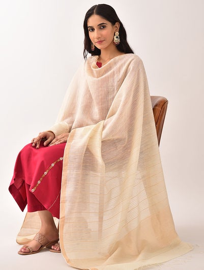 Women Natural Handwoven Silk Modal Dupatta