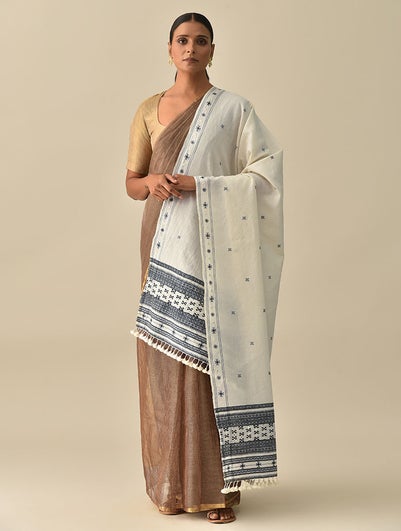 Women Natural Handwoven Bhujodi Wool Shawl