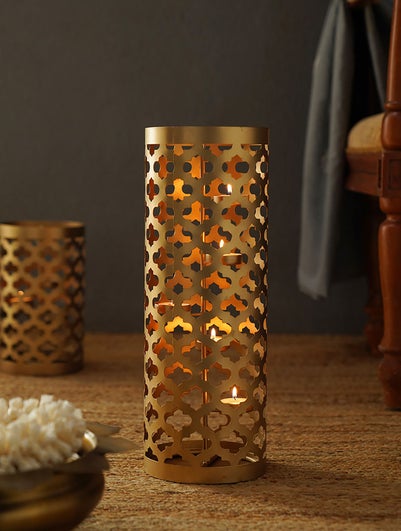 Cutwork Large Cylindrical Tea-Light Holder