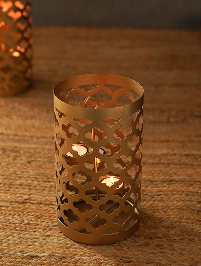 Cutwork Small Cylindrical Tea-Light Holder