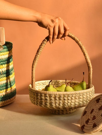 Multipurpose Handwoven Sabai Grass Basket