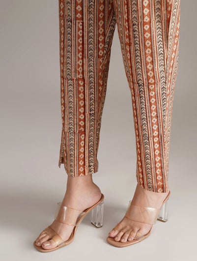 Women Multicolour Cotton Printed Ankle Length Regular Fit Pant - XS