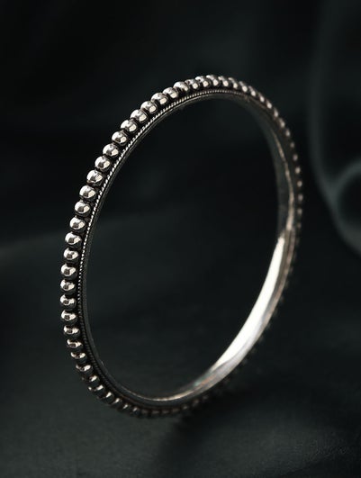 Women Tribal Silver Bangle - 2/4