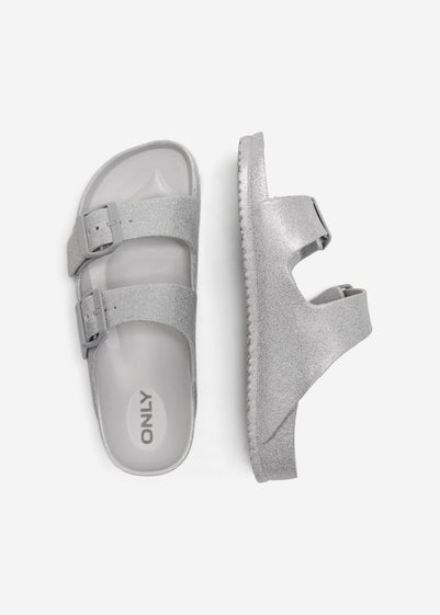 ONLY Silver Glitter Eva Sandals