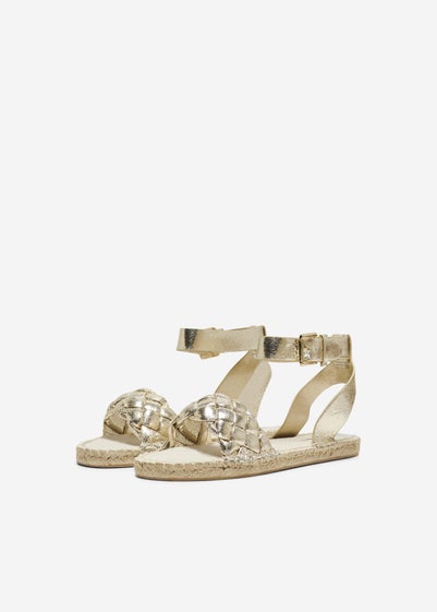 ONLY Gold Espadrille Sandals