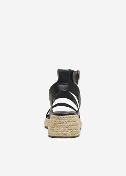 Only Black PU Espadrille Heel Sandals