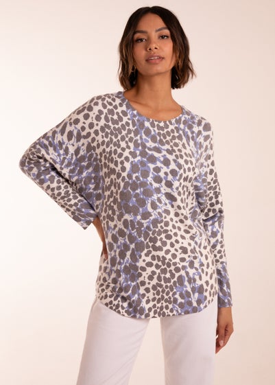 Blue Vanilla Blue Leopard Soft Jumper