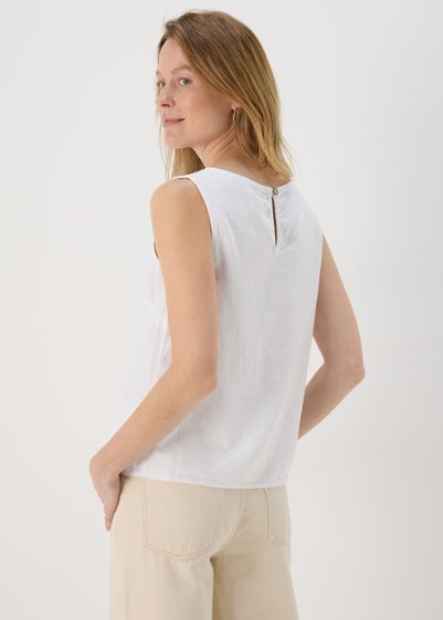 White Linen Vest