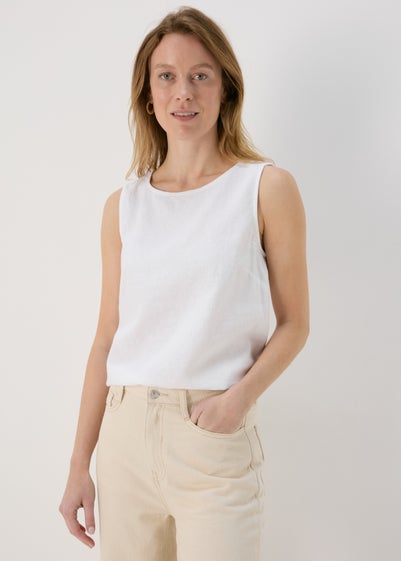 White Linen Vest