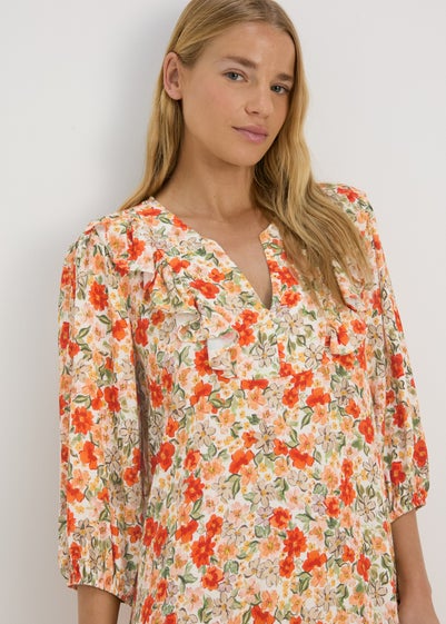 Papaya Petite Multicolour Floral Woven Frill Mini Dress