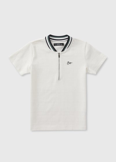 Boys Cream Baseball Polo Shirt (7-13yrs)