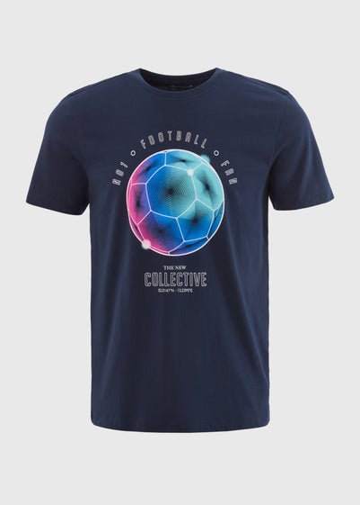 Navy Graphic Football T-Shirt - Small