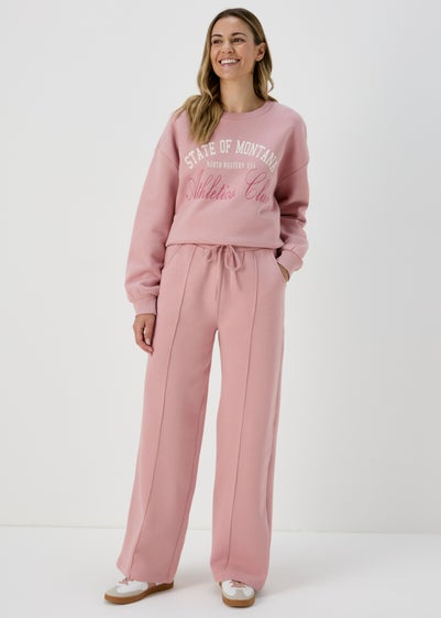 Pink Wide Leg Joggers - Large