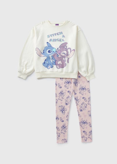 Disney Kids Cream Stitch Top & Leggings Set (4-12yrs)