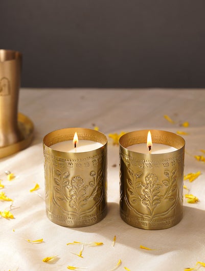 Home Decor Antique Brass Candles