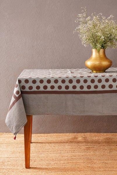 Multicolour Cotton Block Print Table Cloth