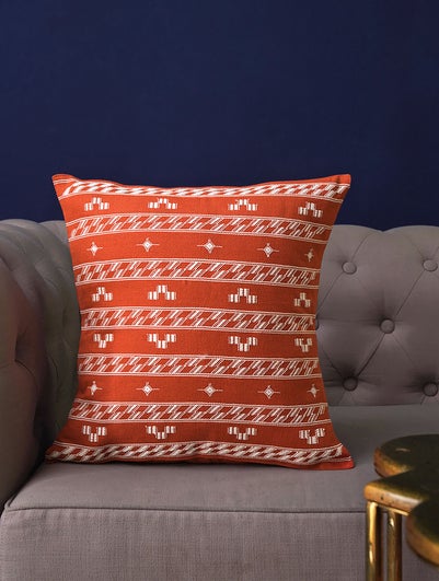 Rust Orange Cotton Hand Woven Cushion