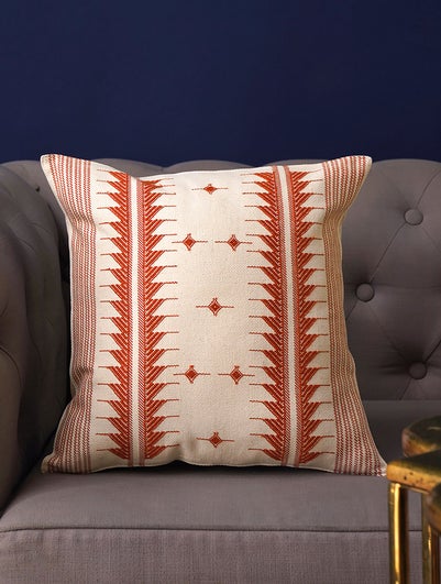 Rust Orange Cotton Hand Woven Cushion