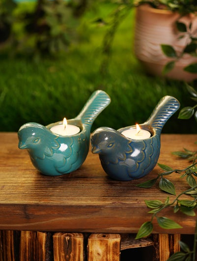 Home Decor Blue Tea Light Holders