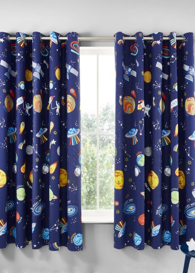 Catherine Lansfield Lost In Space Fully Reversible Curtains