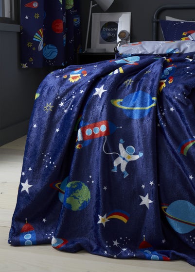 Catherine Lansfield Lost In Space Cosy Fleece Throw (130x170cm)