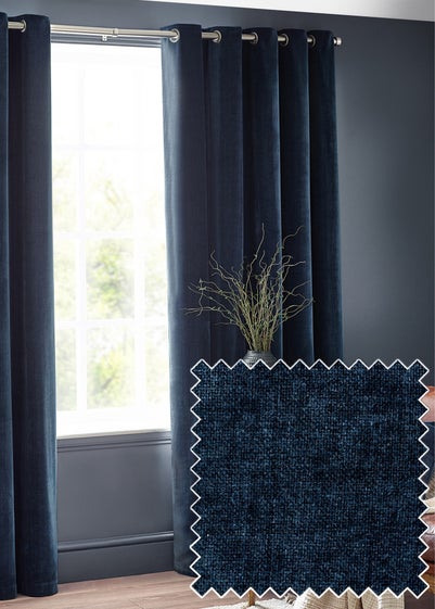 Yard Heavy Chenille Velvet Eyelet Curtains