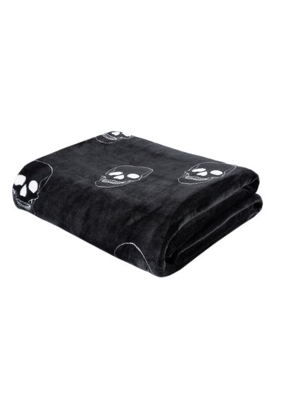 Catherine Lansfield Skulls Cosy Fleece 130x170cm Blanket Throw