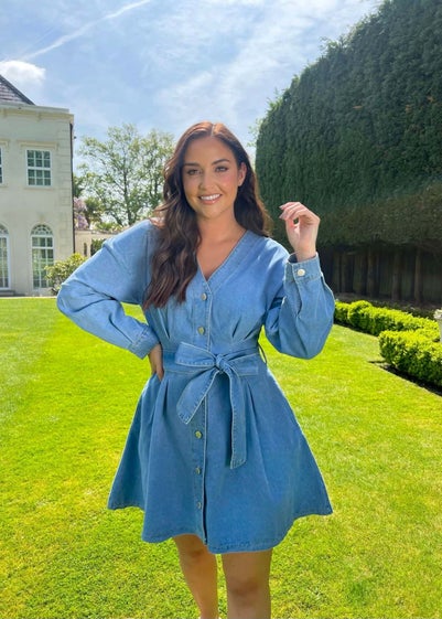 In The Style Blue Denim Shirt Dress