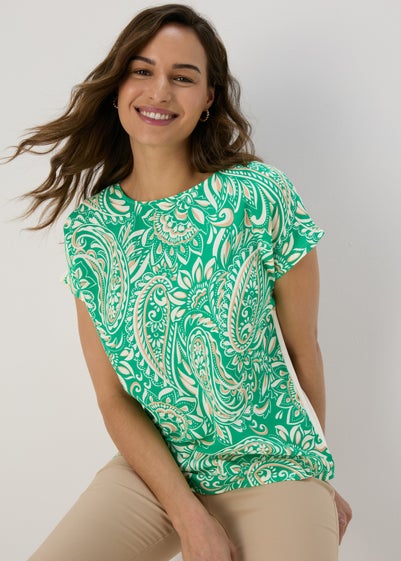 Et Vous Green & White Paisley T-Shirt