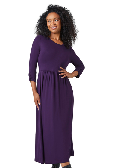 Roman Petite Purple Jersey Stretch Midi Dress