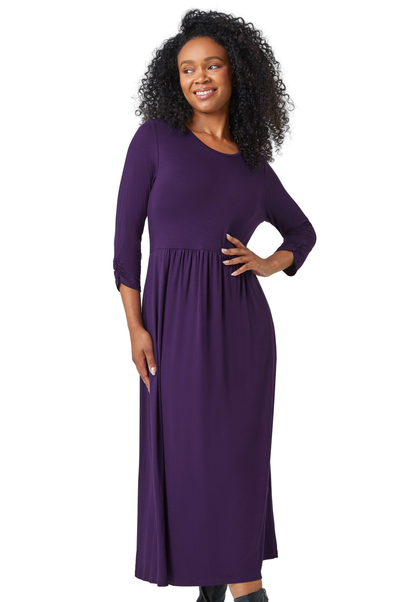 Roman Petite Purple Jersey Stretch Midi Dress