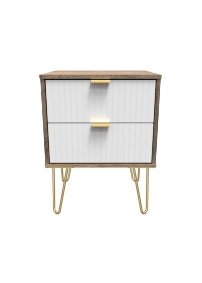 Swift Lisbon 2 Drawer Bedside Cabinet (57cm x 40cm x 45cm) - One Size