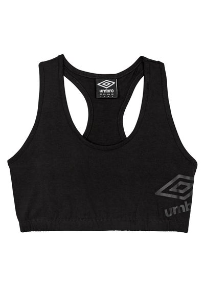 Umbro Black Core Logo Sports Bra